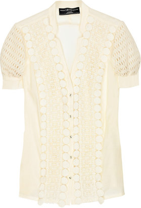 Pringle 1815 Cotton-lace front blouse