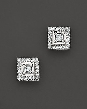 Bloomingdale's Princess Cut Diamond Earrings In 14K White Gold, 0.25 ct. t.w.