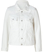 Marc by Marc Jacobs Alexa White Distressed Cotton Jean Jacket
