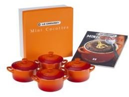 Le Creuset Cocottes & Cookbook/Set of 4