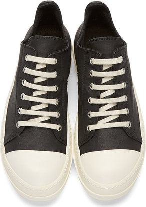 Rick Owens Black & White Low-Top Denim Sneakers