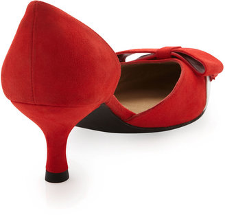 Stuart Weitzman Charming Suede Bow-Toe d'Orsay