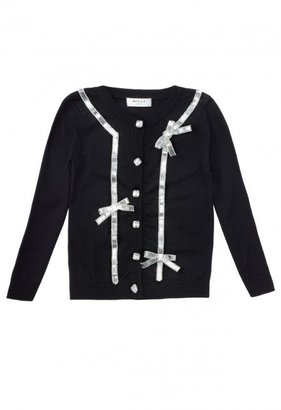 Milly Minis Sequin Bow Cardigan