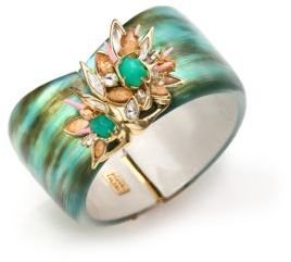 Alexis Bittar Desert Jasmine Lucite, Chalcedony & Crystal Asymmetrical Cuff Bracelet