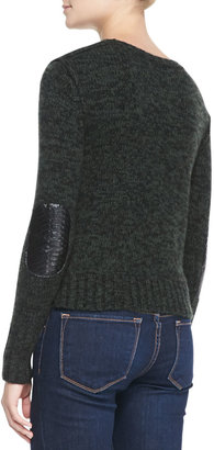Autumn Cashmere Elbow-Patch Cashmere Sweater