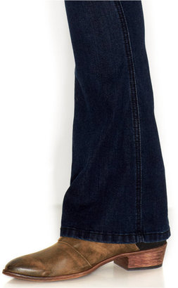 Free People Moto-Inspired Seamed Flared Bootcut Jeans, Dark Wash