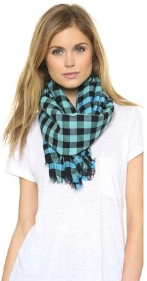 Marc by Marc Jacobs Check Yarn Dye Embroidered Scarf