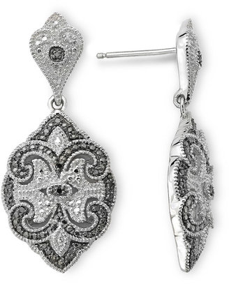Black Diamond FINE JEWELRY Vintage Inspirations 1/10 CT. T.W. Color-Enhanced Drop Earrings