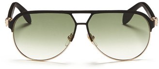 Alexander McQueen Flat brow bar wire aviator sunglasses