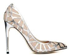 Faith Pewter Cut Out High Heeled Court Shoes