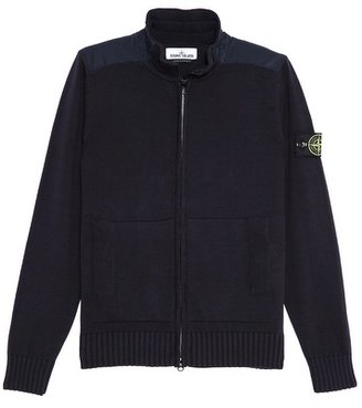 Stone Island Soft Zip Sweater with Shoulder Detail