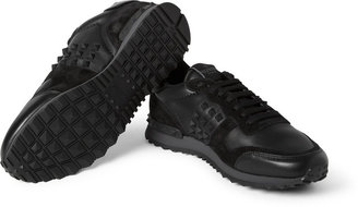 Valentino Studded Suede and Leather Sneakers