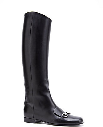 Gucci Lillian Horsebit Leather Knee-High Boots
