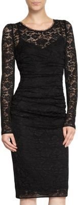 Dolce & Gabbana Long Sleeve Lace Sheath Dress