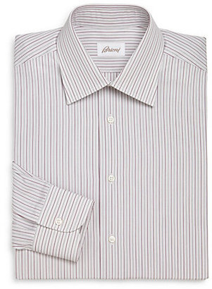 Brioni Regular-Fit Track Stripe Dress Shirt