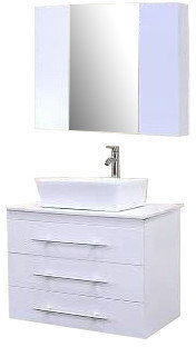 Design Element Elton 30" Wall Mount Bathroom Vanity Set