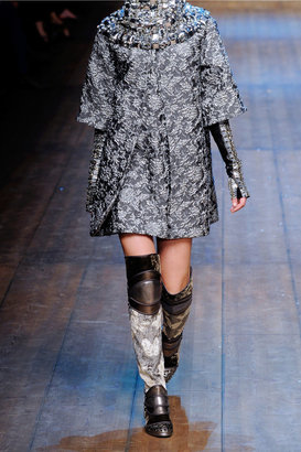 Dolce & Gabbana Metallic leather, brocade and velvet over-the-knee boots