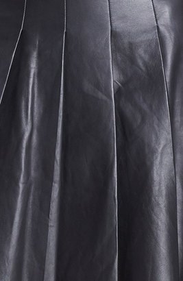 Nordstrom Miss Wu Pleated Leather Skirt Exclusive)