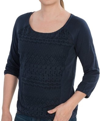 Lucky Brand Schiffli Eyelet Knit Shirt - 3/4 Sleeve (For Women)