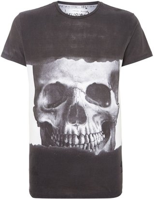 Religion Men's Skull stripe printed t shirt