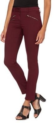 J by Jasper Conran Designer dark purple zip detail super soft skinny jeans