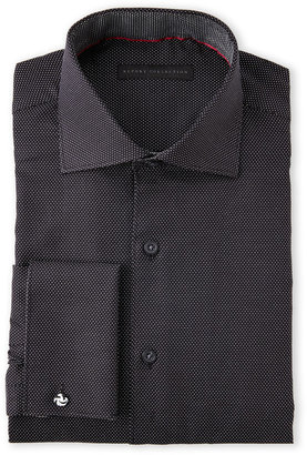 Report Collection Black French Cuff Dress Shirt