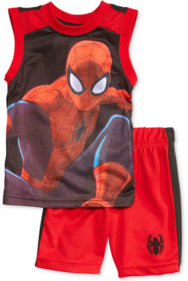Nannette Marvel Little Boys' 2-Piece Spider-Man Tee & Shorts Set