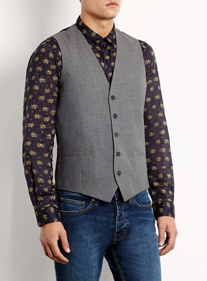 Topman Grey 5 Button Waistcoat