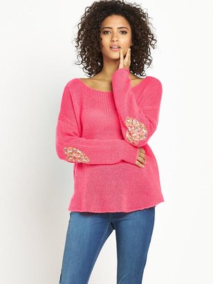 Love Label Elbow Patch Jumper