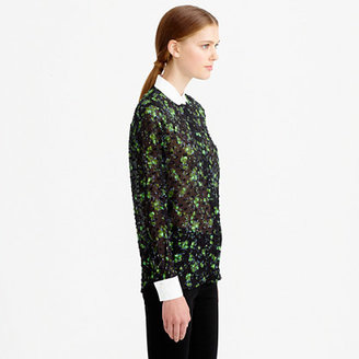 J.Crew Collection clip-dot verdant floral blouse