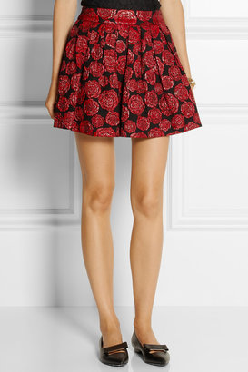 Alice + Olivia Fizer floral-jacquard mini skirt