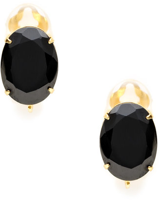 Bounkit Black Onyx & Clear Quartz Drop Earrings