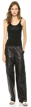 Alexander Wang T by Leather Palazzo Track Pants