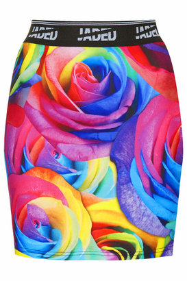 Topshop Jaded London **Rainbow Rose Mini Skirt