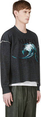 Kenzo Black Wave Graphic Marled Sweater