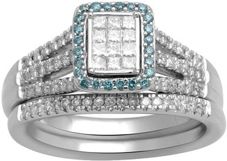 JCPenney FINE JEWELRY LIMITED QUANTITIES! 5/8 CT. T.W. White and Color-Enhanced Blue Diamond Bridal Set
