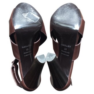 Hermes Brown Leather Heels