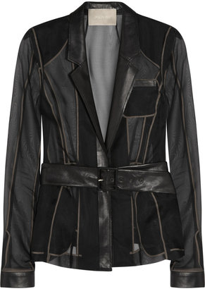 Jason Wu Leather-trimmed silk-organza jacket