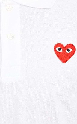 Comme des Garcons PLAY Men's Heart Cotton Piqué Polo Shirt - White