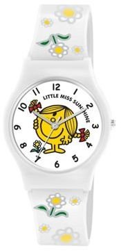 Little Miss Kids' Sunshine white floral patterned PU strap analogue watch