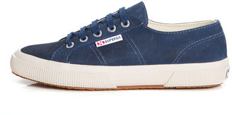 Superga Blue Waxed Suede Sneakers