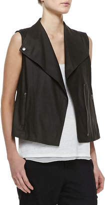 Vince Lightweight Leather Zip Vest