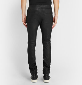 Balmain Slim-Fit Leather Sweatpants