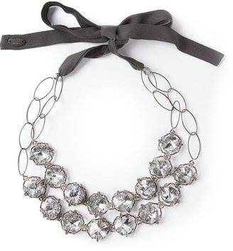 Maria Calderara crystal and resin embellished necklace