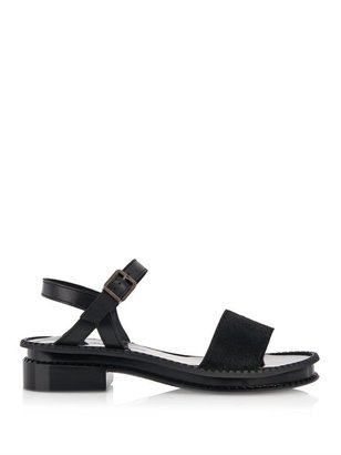Robert Clergerie Old ROBERT CLERGERIE Caseype leather and calf-hair sandals