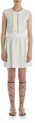 Valentino Pointelle Knit Fit-&-Flare Dress