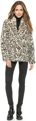 Theory Sociable Lianamar Leopard Fur Coat
