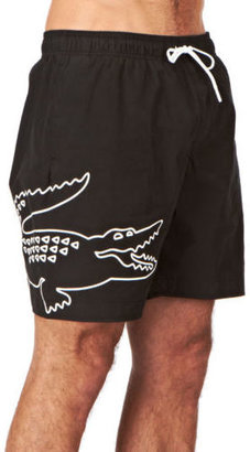 Lacoste Croc Print  Mens  Swimming Shorts - Black