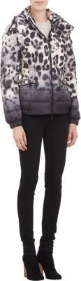 Moncler Women's Leopard-Print Quilted "Saby" Puffer Jacket-GREY