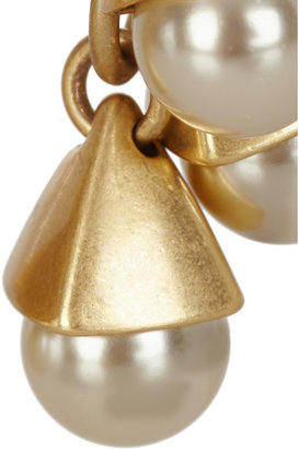 J.Crew Gold-tone faux pearl earrings